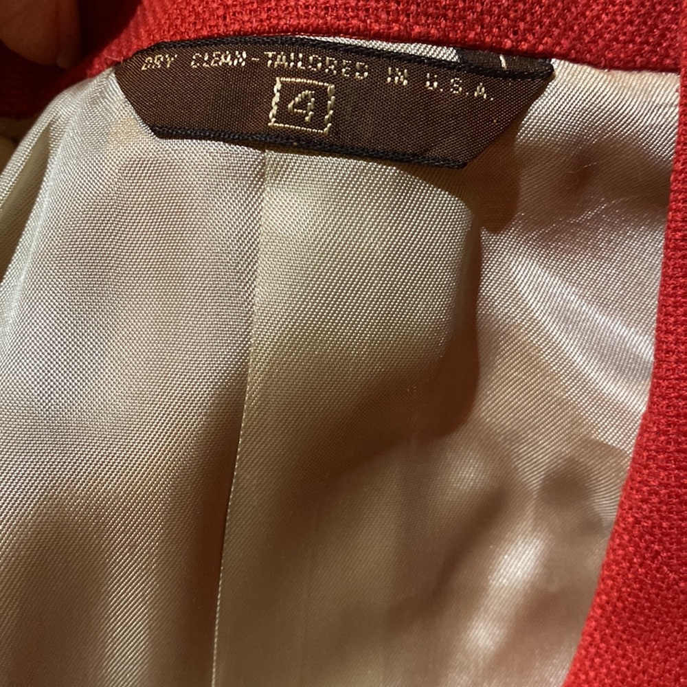 Vintage Cricketeer tomato double breasted jacket and skirt, 4P - Picture 7 of 10